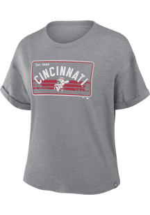 Cincinnati Reds Womens Grey Hometown Short Sleeve T-Shirt