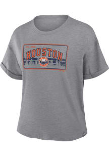 Houston Astros Womens Grey Hometown Short Sleeve T-Shirt