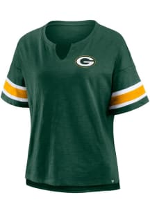Green Bay Packers Womens Green Curl Route Short Sleeve T-Shirt