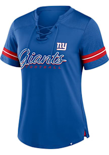New York Giants Womens Lace Up Fashion Football Jersey - Blue