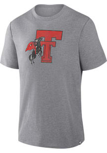 Texas Tech Red Raiders Grey Distressed Vintage Short Sleeve Fashion T Shirt