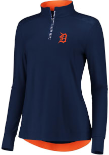 Detroit Tigers Womens Navy Blue Iconic Clutch 1/4 Zip Pullover