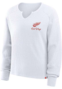 Detroit Red Wings Womens White Fundamental Fashion LS Tee