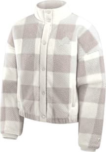 Detroit Lions Womens White Plaid Light Weight Jacket