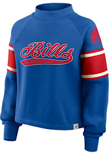 Buffalo Bills Womens Blue Toss Sweep Crew Sweatshirt