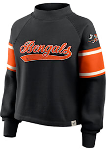 Cincinnati Bengals Womens Black Toss Sweep Crew Sweatshirt