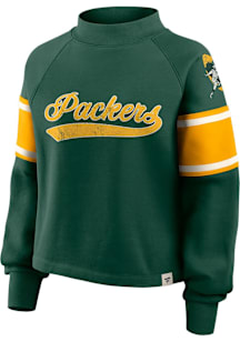 Green Bay Packers Womens Green Toss Sweep Crew Sweatshirt