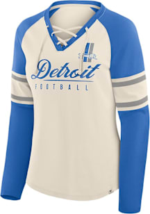 Detroit Lions Womens Beige Gridiron LS Tee