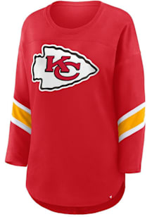 Kansas City Chiefs Womens Red Clear Dimple LS Tee