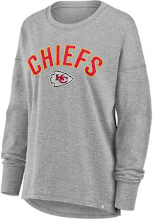 Kansas City Chiefs Womens Grey Sleeve Sweep LS Tee
