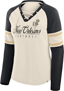 New Orleans Saints Womens Beige Gridiron LS Tee