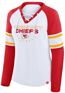 Kansas City Chiefs Womens White Gridiron LS Tee
