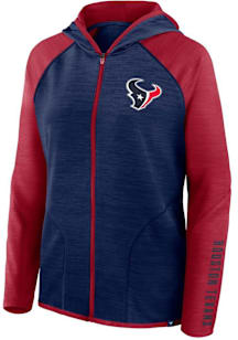 Houston Texans Womens Navy Blue End Around Pass Long Sleeve Full Zip Jacket