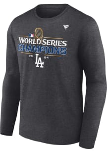 Los Angeles Dodgers Charcoal 2024 WS Champions Locker Room Long Sleeve T Shirt