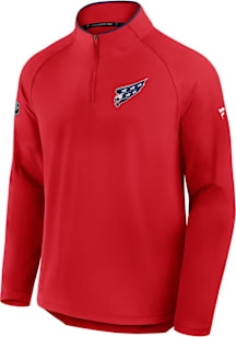 Washington Capitals Mens Red Authentic Pro Alt Poly Fleece Long Sleeve Qtr Zip Pullover