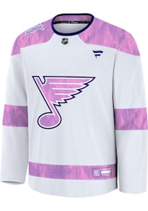 St Louis Blues Mens White Hockey Fights Cancer Hockey Jersey