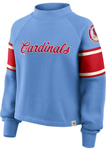 St Louis Cardinals Womens Light Blue Toss Sweep Crew Sweatshirt