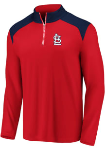St Louis Cardinals Mens Red Iconic Clutch Long Sleeve 1/4 Zip Pullover
