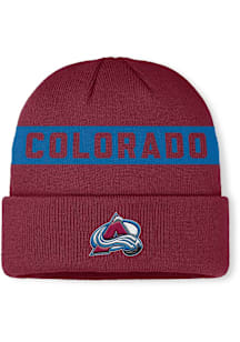 Colorado Avalanche Maroon 2025 Authentic Pro Rink 12 Cuffed Beanie Mens Knit Hat