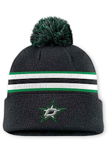 Dallas Stars Black 2025 Authentic Pro Rink 13 Cuffed Pom Beanie Mens Knit Hat