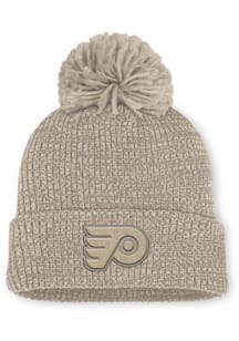 Philadelphia Flyers Ivory 2025 Authentic Pro Tonal Road 9 W Cuffed Pom Womens Knit Hat