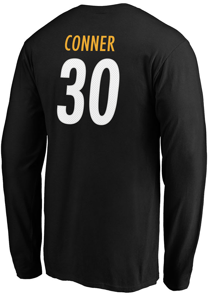 James Conner Pittsburgh Steelers Black Authentic Stack Long Sleeve Player T Shirt