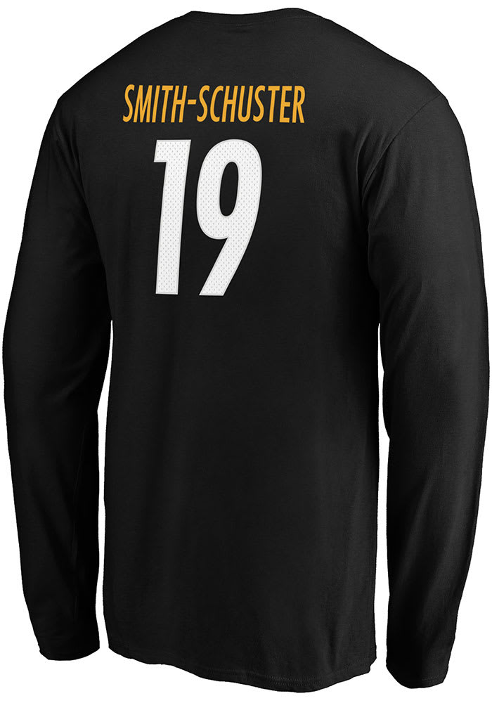 JuJu Smith-Schuster Pittsburgh Steelers Black Authentic Stack Long Sleeve Player T Shirt