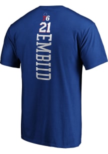 Joel Embiid Philadelphia 76ers Blue Playmaker Short Sleeve Player T Shirt