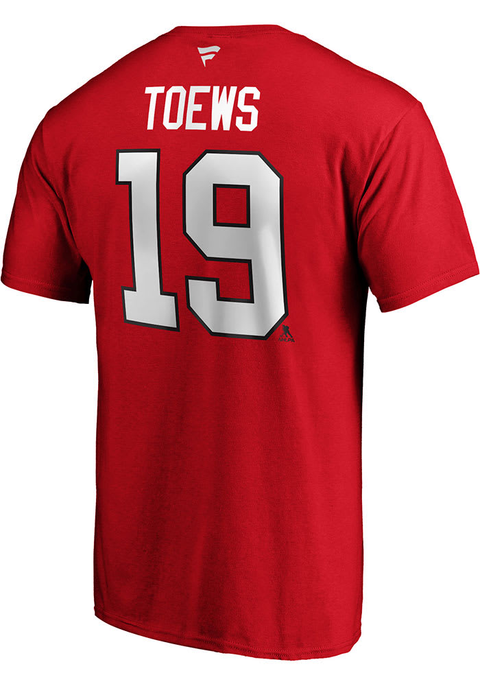 Jonathan Toews Chicago Blackhawks Red Authentic Stack Short Sleeve Player T Shirt