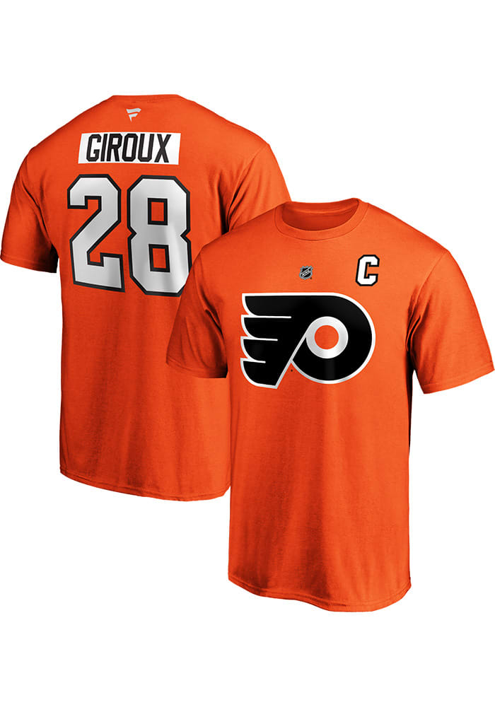 Claude Giroux Philadelphia Flyers Orange Authentic Stack Short Sleeve Player T Shirt