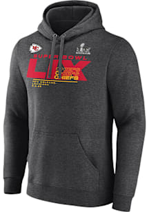Kansas City Chiefs Mens Charcoal 2024 Super Bowl Participant Long Sleeve Hoodie