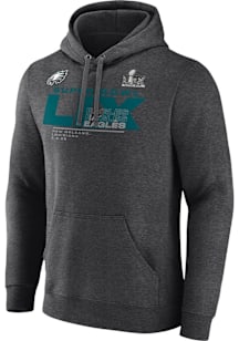 Philadelphia Eagles Mens Grey 2024 Super Bowl Participant Long Sleeve Hoodie
