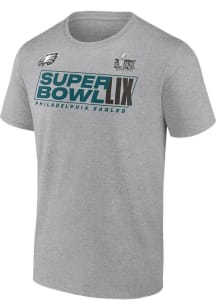 Philadelphia Eagles Grey 2024 Super Bowl Participant Short Sleeve T Shirt