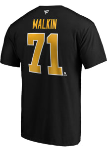 Evgeni Malkin Pittsburgh Penguins Black Authentic Stack Short Sleeve Player T Shirt