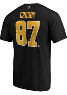Sidney Crosby Pittsburgh Penguins Black Authentic Stack Short Sleeve Player T Shirt
