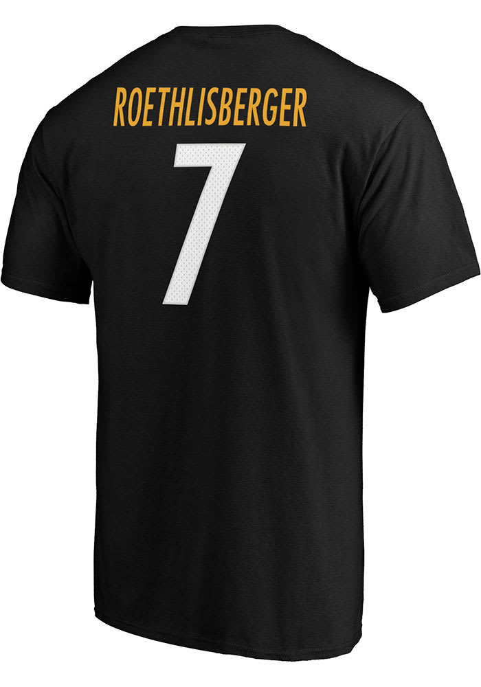 Ben Roethlisberger Pittsburgh Steelers Black Authentic Stack Short Sleeve Player T Shirt