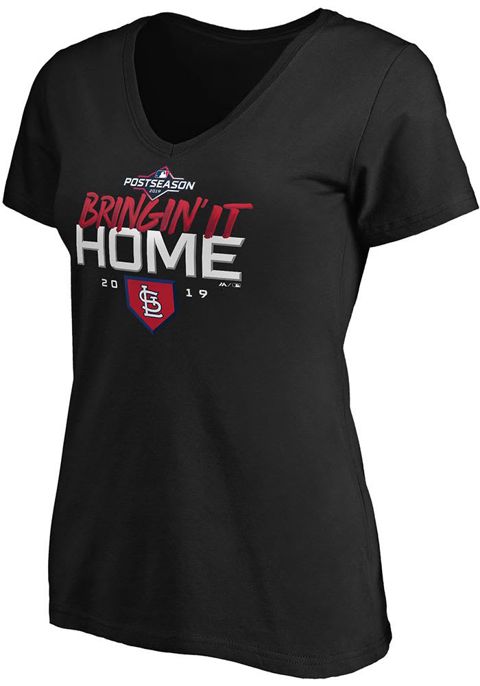 St Louis Cardinals Womens Black NLDS Champs Locker Room Short Sleeve T-Shirt