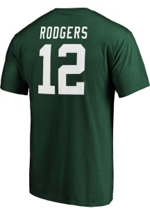 Aaron Rodgers Green Bay Packers Green Authentic Stack Short Sleeve Player T Shirt