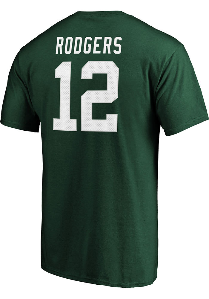 Aaron Rodgers Green Bay Packers Green Authentic Stack Short Sleeve Player T Shirt