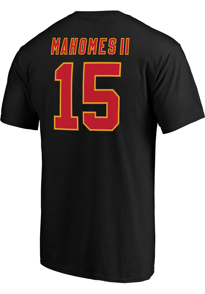 Patrick Mahomes Kansas City Chiefs Black Authentic Stack Short Sleeve Player T Shirt