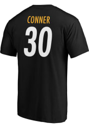 James Conner Pittsburgh Steelers Black Authentic Stack Short Sleeve Player T Shirt