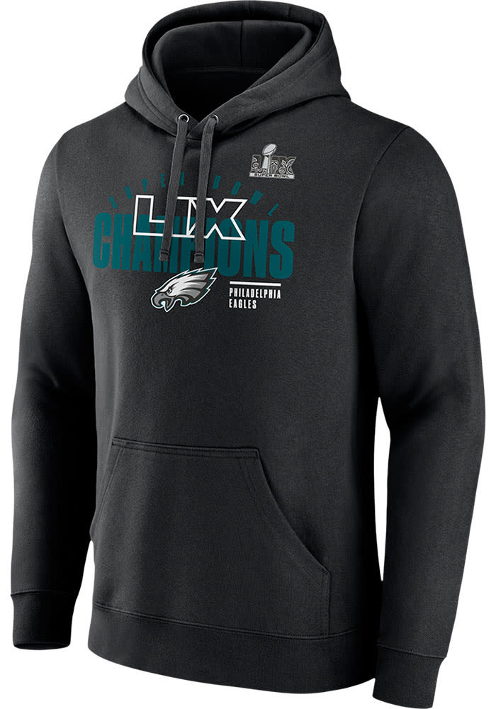 Philadelphia Eagles Mens BLACK 2024 Super Bowl Champions Iconic