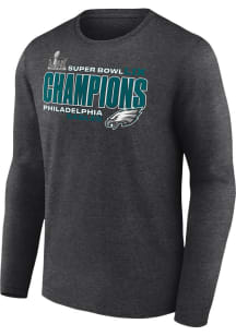 Philadelphia Eagles Grey 2024 Super Bowl Champions Under the Lights Long Sleeve T Shirt
