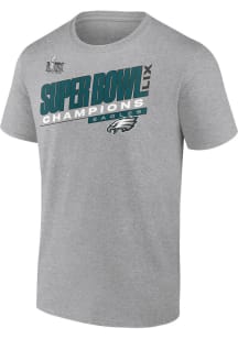 Philadelphia Eagles Grey 2024 Super Bowl Champions Counting Points Short Sleeve T Shirt