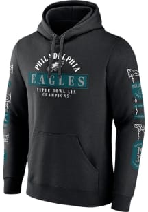 Philadelphia Eagles Mens Black 2024 Super Bowl Champions Four Piece Long Sleeve Hoodie