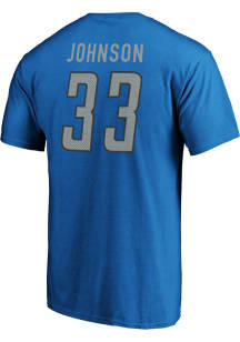 Kerryon Johnson Detroit Lions Blue Authentic Stack Short Sleeve Player T Shirt