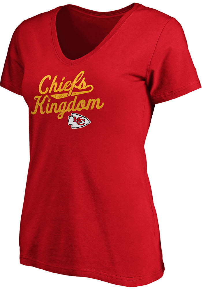 Kansas City Chiefs Womens Red Reign Short Sleeve T-Shirt
