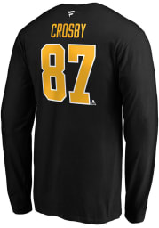 Pittsburgh Penguins Black Authentic Stack Long Sleeve Player T Shirt