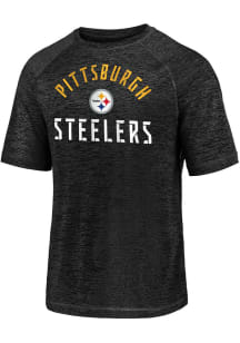 Pittsburgh Steelers Black Iconic Striated Team Nexus Arc Short Sleeve T Shirt