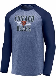 Chicago Bears Navy Blue Iconic Marble Clutch Long Sleeve T-Shirt
